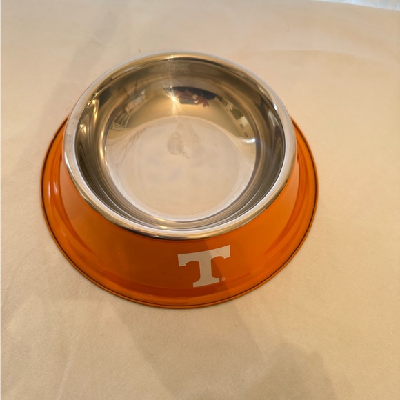 Orange Dog Bowl with Silver Interior - Picture 4 of 6